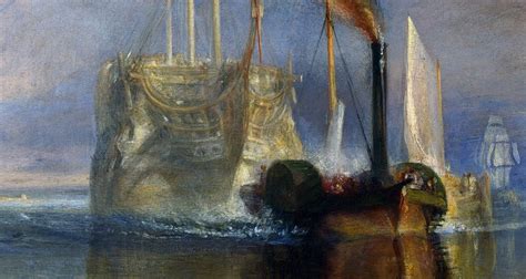 Fighting ship in painting by J M W Turner .